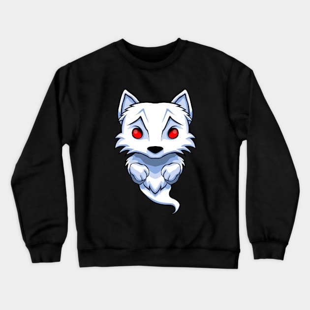 Ghost White Wolf Crewneck Sweatshirt by Prescillian Art